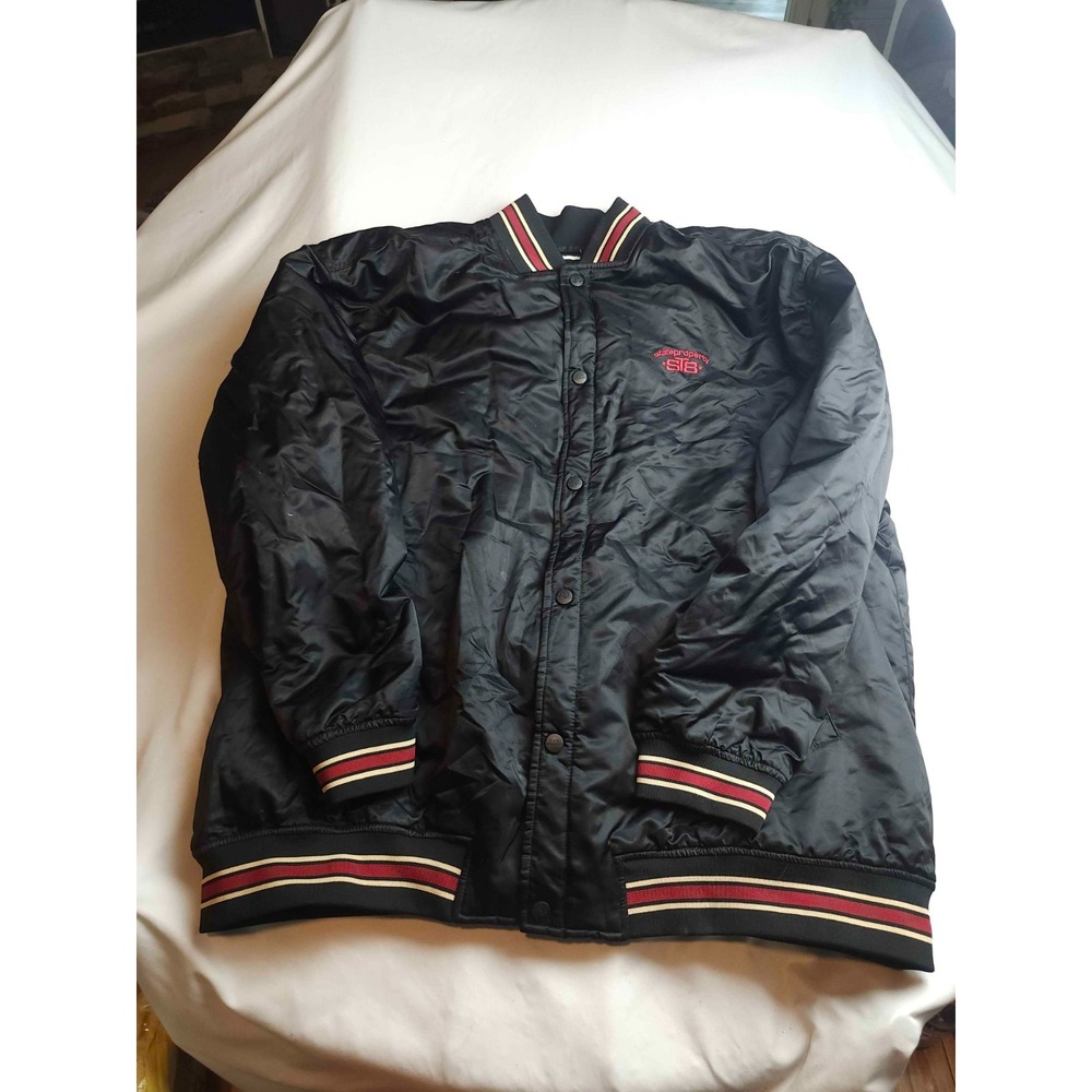 Vintage Y2K State Property ST8 Bomber Jacket Mens 4XL Black Hip Hop Streetwear